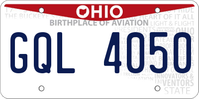 OH license plate GQL4050