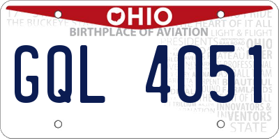 OH license plate GQL4051