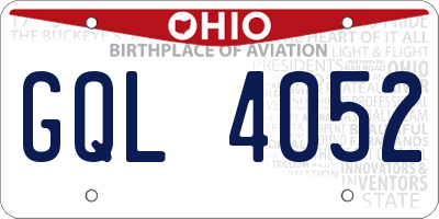 OH license plate GQL4052