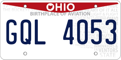 OH license plate GQL4053