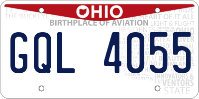 OH license plate GQL4055