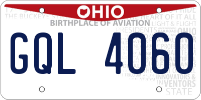 OH license plate GQL4060