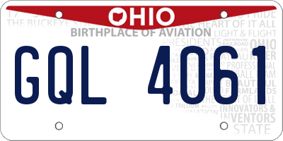 OH license plate GQL4061