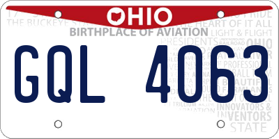 OH license plate GQL4063