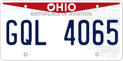 OH license plate GQL4065