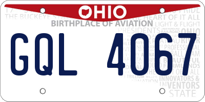 OH license plate GQL4067