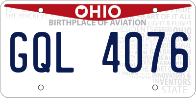 OH license plate GQL4076