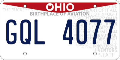 OH license plate GQL4077