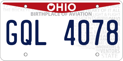 OH license plate GQL4078