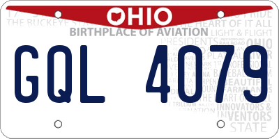 OH license plate GQL4079