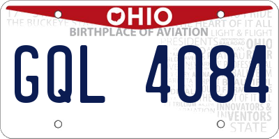 OH license plate GQL4084