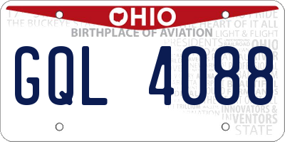 OH license plate GQL4088