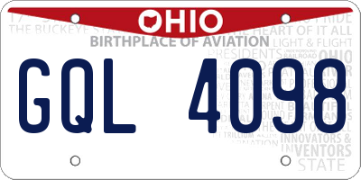 OH license plate GQL4098