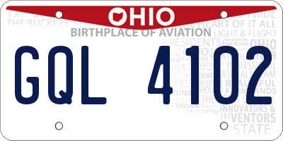 OH license plate GQL4102