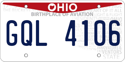 OH license plate GQL4106