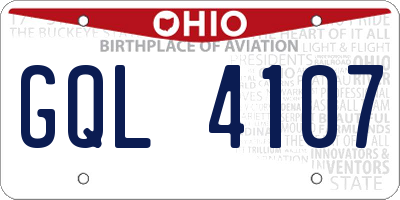 OH license plate GQL4107