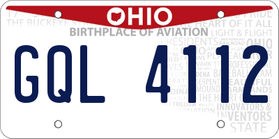 OH license plate GQL4112