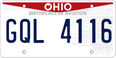 OH license plate GQL4116