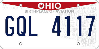 OH license plate GQL4117
