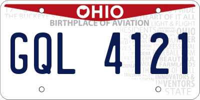 OH license plate GQL4121