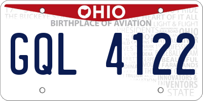 OH license plate GQL4122