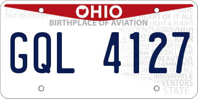 OH license plate GQL4127