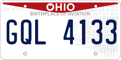 OH license plate GQL4133