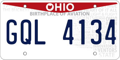 OH license plate GQL4134
