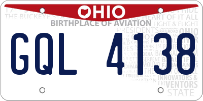 OH license plate GQL4138