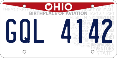 OH license plate GQL4142