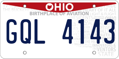 OH license plate GQL4143