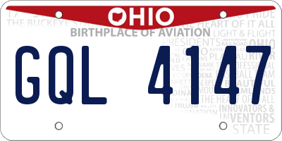 OH license plate GQL4147