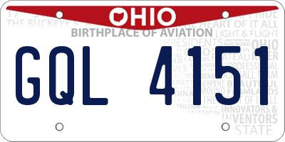 OH license plate GQL4151