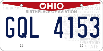 OH license plate GQL4153