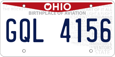 OH license plate GQL4156