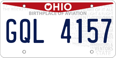 OH license plate GQL4157