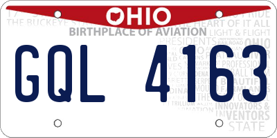 OH license plate GQL4163