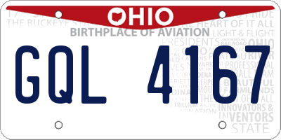 OH license plate GQL4167