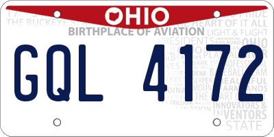 OH license plate GQL4172