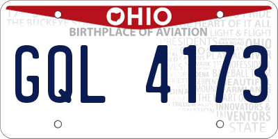 OH license plate GQL4173