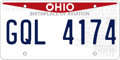 OH license plate GQL4174