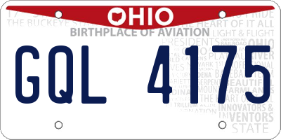 OH license plate GQL4175