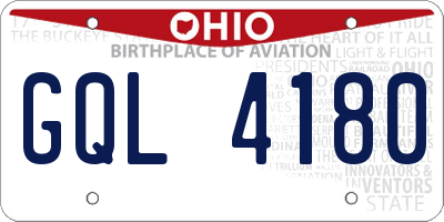 OH license plate GQL4180