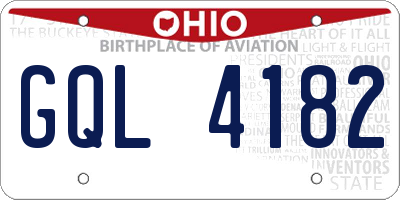 OH license plate GQL4182