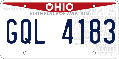 OH license plate GQL4183
