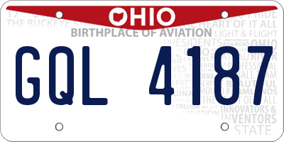OH license plate GQL4187