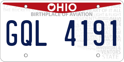 OH license plate GQL4191