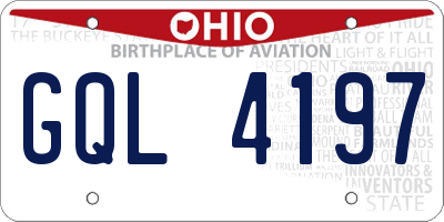 OH license plate GQL4197