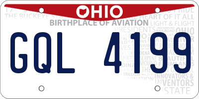 OH license plate GQL4199