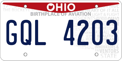 OH license plate GQL4203